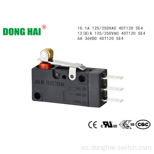 Microinterruptor a prueba de polvo con palanca de rodillo de bisagra